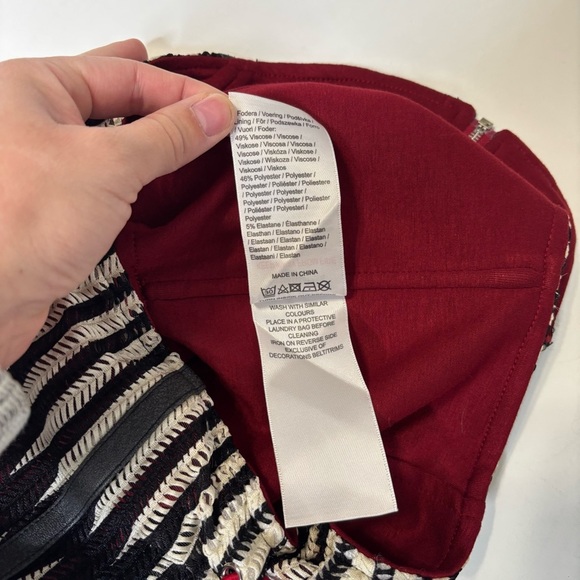 Labelrail x Holly Marston Corset Top Women’s M Black Red Textured Zip Medium - Picture 7 of 13